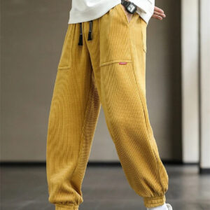 Men's Plus-sized Loose Wide Leg Corduroy Sports Casual Pants